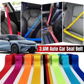 3.6M Car Seat Belt Seatbelt Universal Car Seat Belt Color Modification Accessories 48MM Retractable Seat Belt for Automobile 1