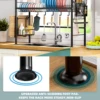 dish drying rack,Storage rack above kitchen sink with hooks,Suitable for storing pots, cutlery,chopsticks，No need to punch holes 4