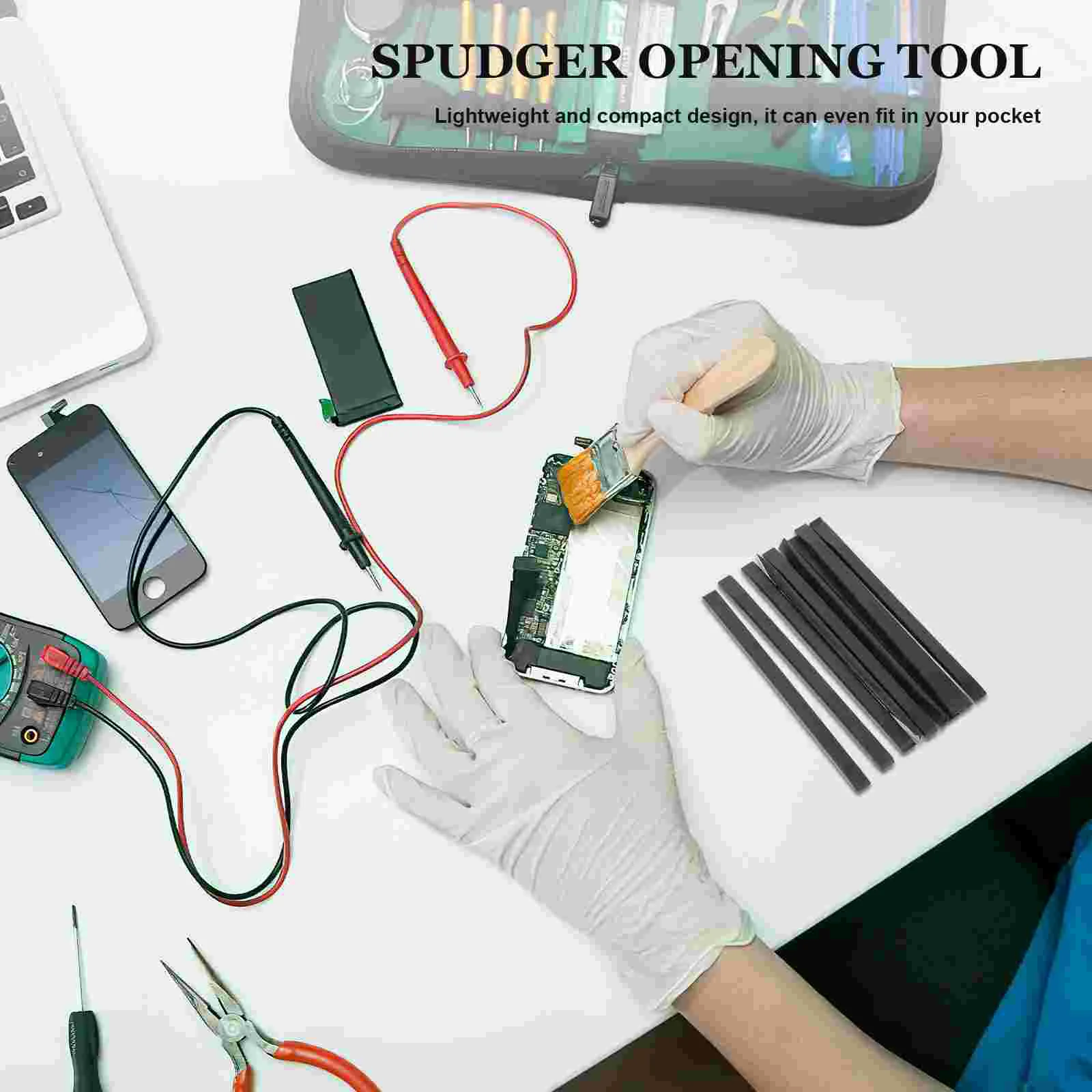Phone Repair Tools Tool Kit Phone Repair Kit Cell Phone Opener Solar Connector Crimping Tool Set Phone Accessory 10 Pcs Disassembling Tool Lapdesk Scraper Opening Pry Supplies Repairing Phone Flat Head Spudger Abs Stick Plastic