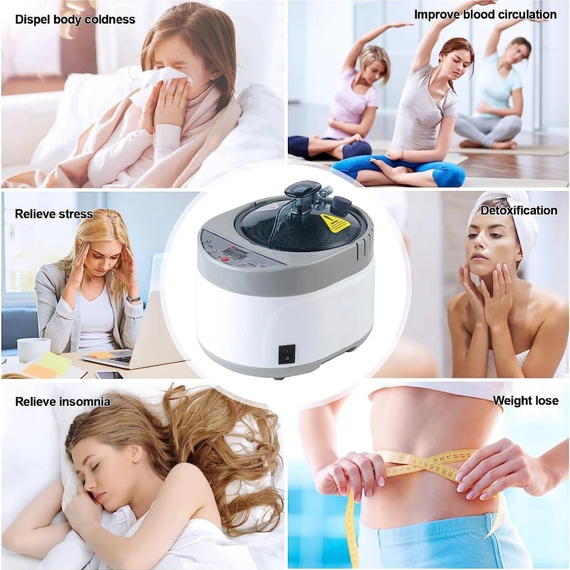 Steam Generator 220V/110V EU US Plug 2000W Upgrade Capacity 4L Steamer Pot for Sauna Wooden Barrels Large Water Vapor 6