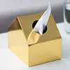 Gilded Metal Tissue Box Home Decor Golden Napkins Organizer Toilet Paper Holder Decorative Tissue Boxes Desktop Home Storage 4
