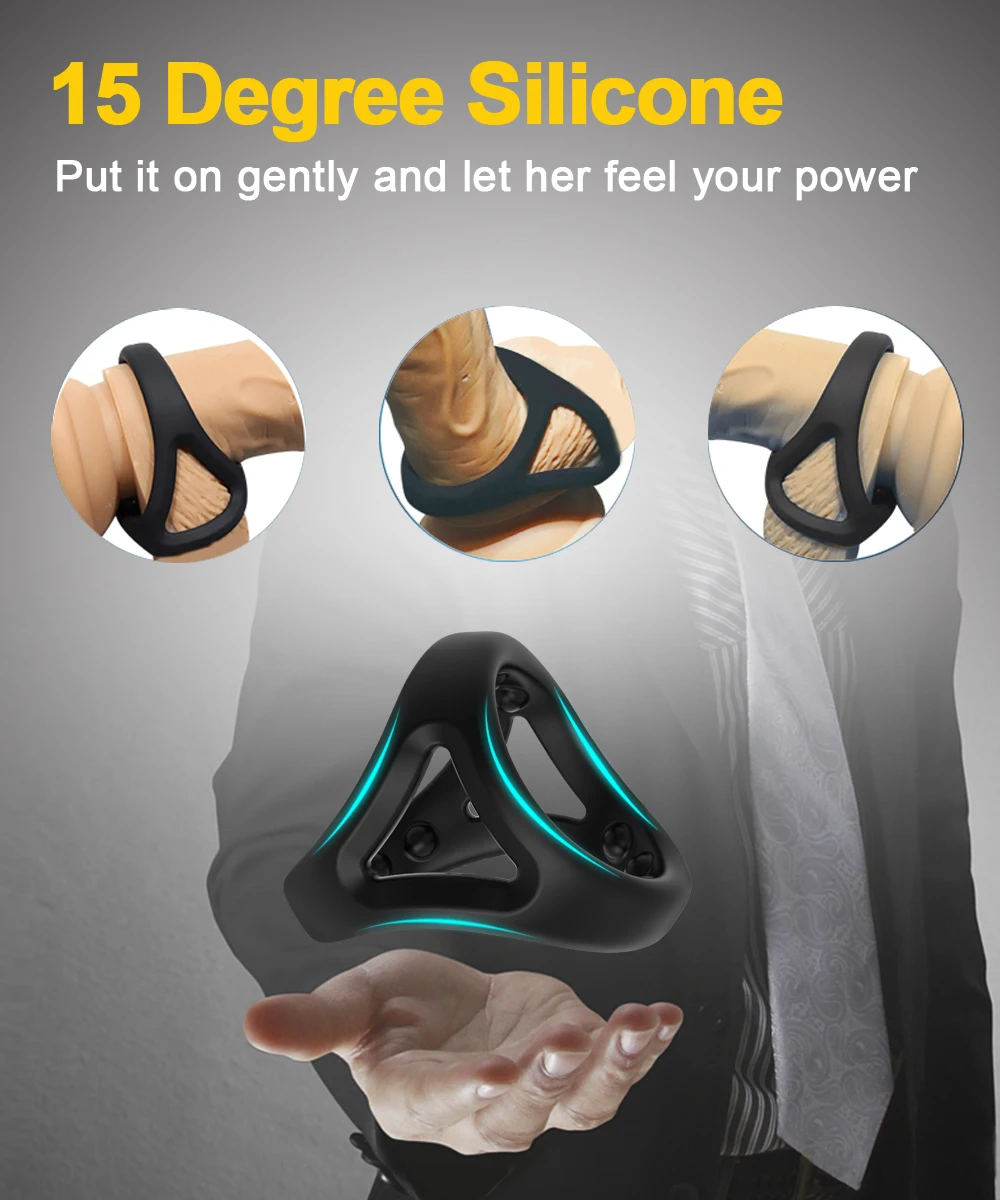 Siyah renkli yeniden kullanılabilir cock ring, dayanıklılığı destekleyen elastik yapısıyla uzun süreli kullanım avantajı sağlar.