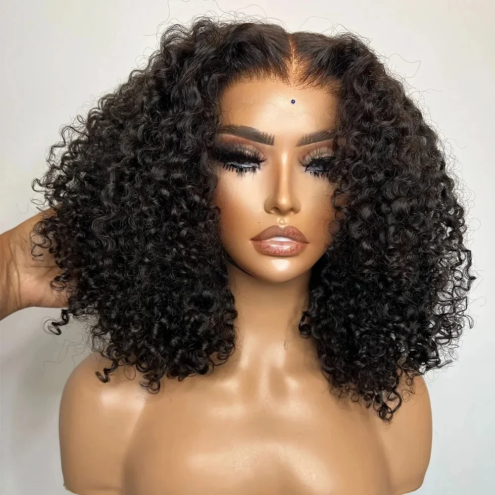 Perruques Courtes Bob en Cheveux Humains Vietnamiens 100% Naturels, Ondulées Profondes, Perruque Lace Front HD 13×4, Dentelle Transparente, Perruques avec Fermeture 2×6 4×4