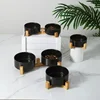 Ceramic Bowl Cat Dog Bowl Cat Food Bowl Cat Bowl Drinking Water Bowl Double Bowl Protection Cervical Spine Bowl Black Pet Bowl