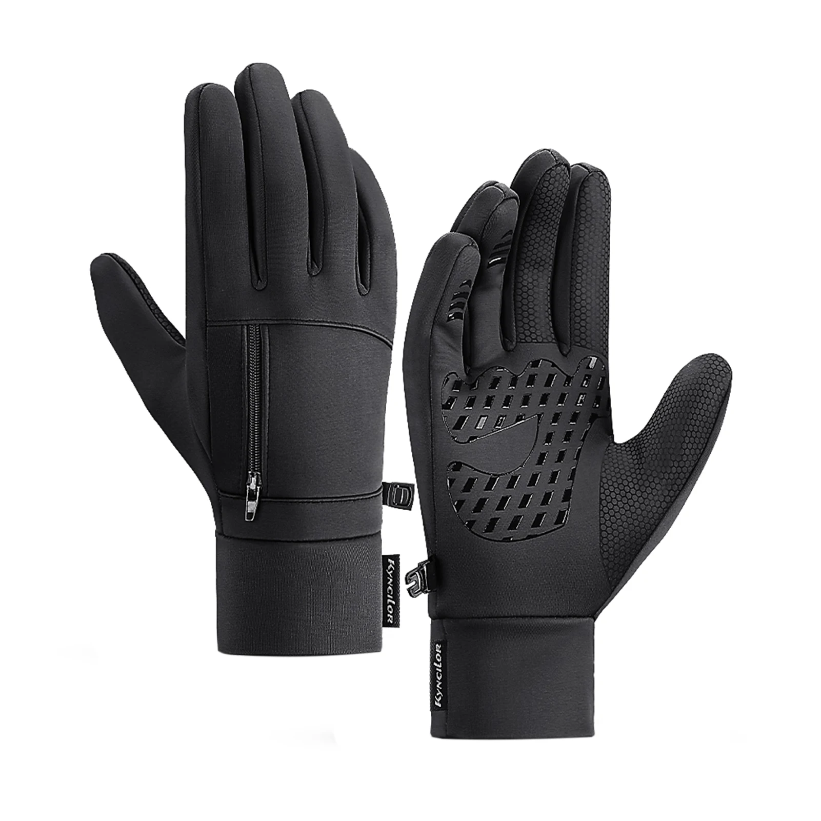 Men Winter Waterproof Gloves Touchscreen Anti-Slip Fleece Thermal for Outdoor Skiing Ice Fishing Cycling
