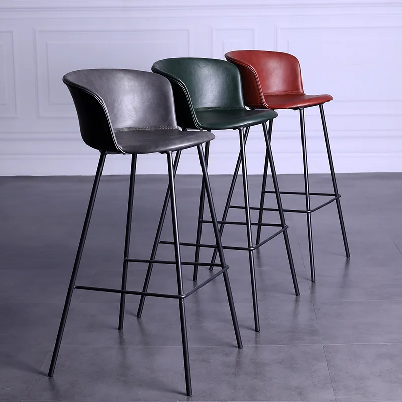 

Reinforce Leather Bar Chair Luxury Waterproof Reception Desk Bar Chair Office Design Modern Tabourets De Bars Household Items