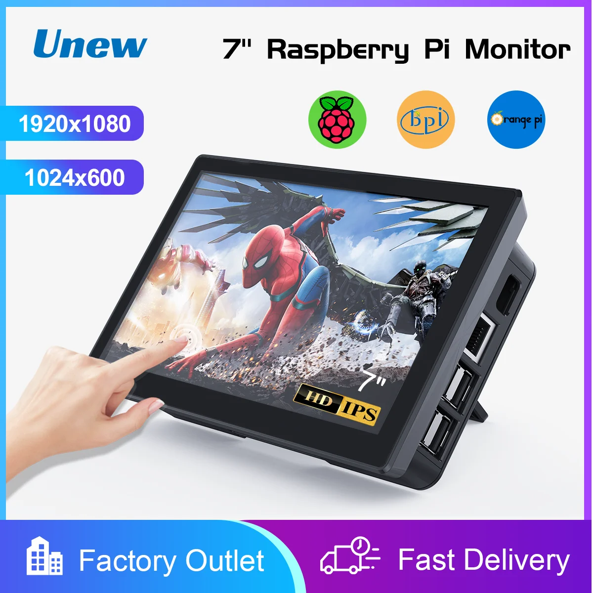 Raspberry-Pi-Touch-Monitor-de-Tela-Banana-Pi-4-Display-Industrial-Tipo ...
