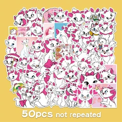 Autocollants Disney Marie Cat Kawaii, 10/30/50/100 pièces, autocollants pour ordinateur portable, vélo, bagages, téléphone portable, réfrigérateur, jouets pour enfants 