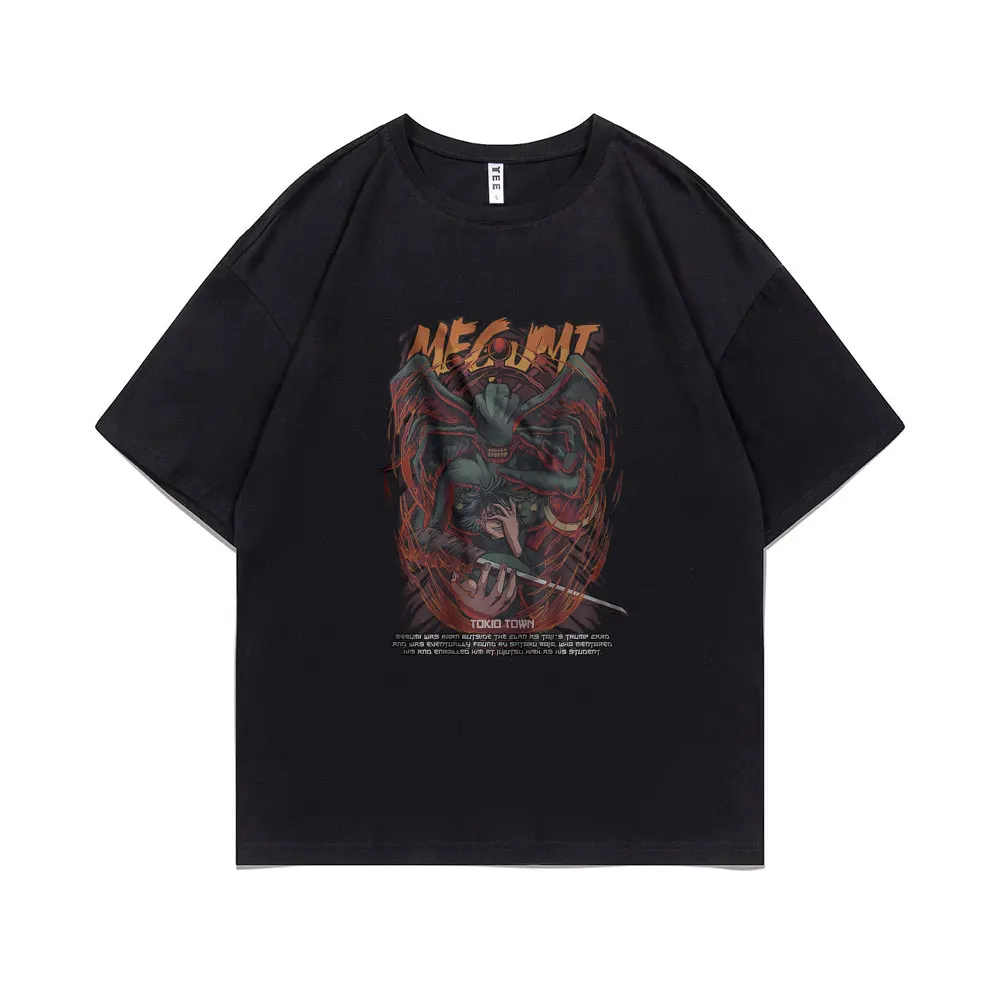 

Japanese Anime Jujutsu Kaisen Fushiguro Megumi Graphic Tshirt Men Women Cartoon Hip Hop Fashion T-shirt Men's Oversized T Shirts
