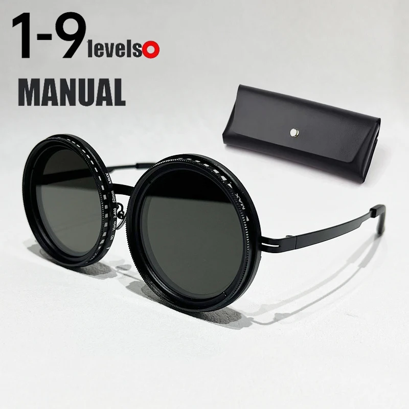 Man Polarized Sunglasses Fishing Rounded Polarized Glasses with ND Filter Lenses Handcrafted Retro Glasses Unisex Vintage Style