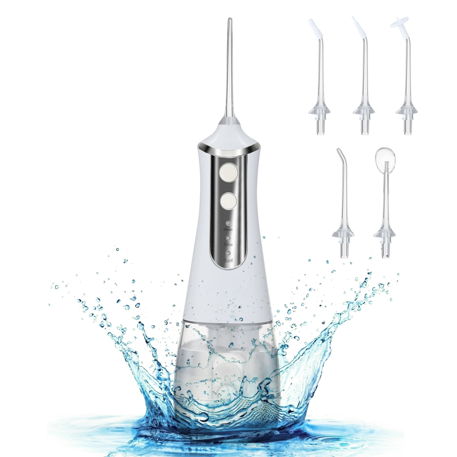 

Portable Oral Irrigator Water Flosser Dental Water Jet Tools Pick Cleaning Teeth 350ML 5 Nozzles Mouth Washing Machine Floss