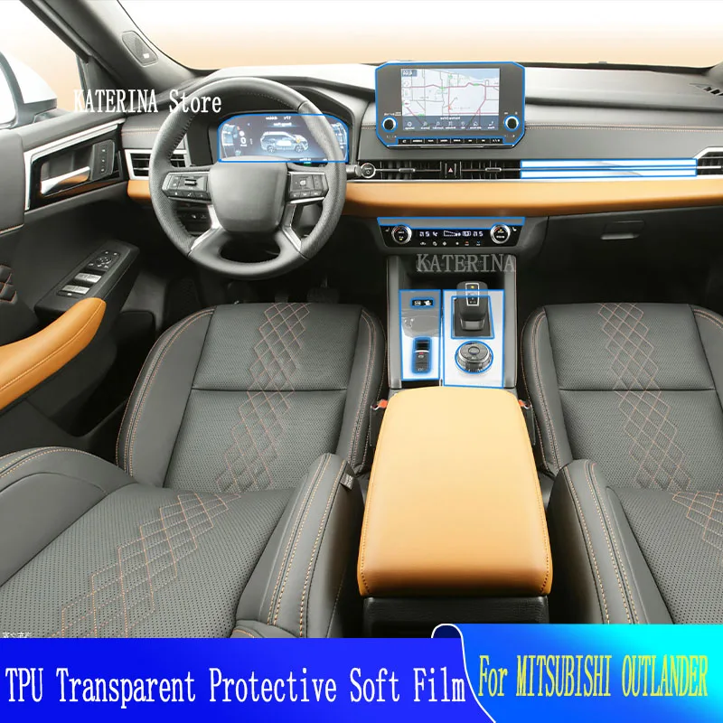 

For MITSUBISHI OUTLANDER(2021-2023)-Anti-scratch Car Interior Center Console Transparent TPU Protective Film