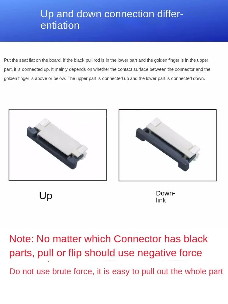 FPC/FFC connector 0.5mm cable outlet drawer pull-up connection 10/20/24/30/40/54/60p