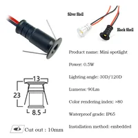12V Super Mini Spotlight LEDs 10mm Cutout Recessed Dimmable Downlight for Home Decorate Ceiling Lamp Showcase Display Lighting 2