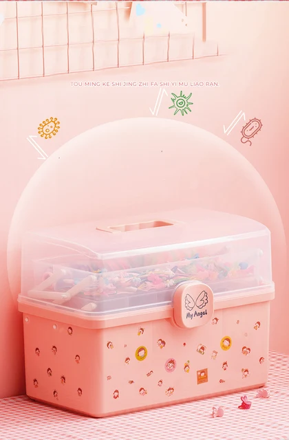 Children's Storage Box Hair Accessories Storage Box Pink Convenient To Use  Hair Rubber Belt Jewelry Box