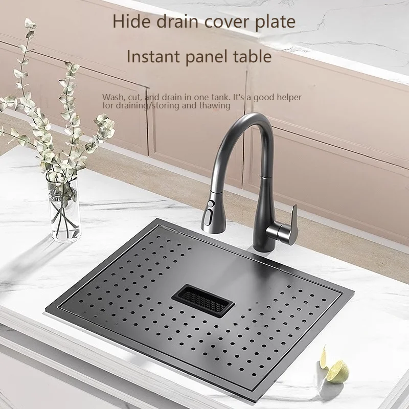 Kitchen Sink Bar Basin Dish and Vegetable Wash Basin Stainless Steel Mini Single Slot