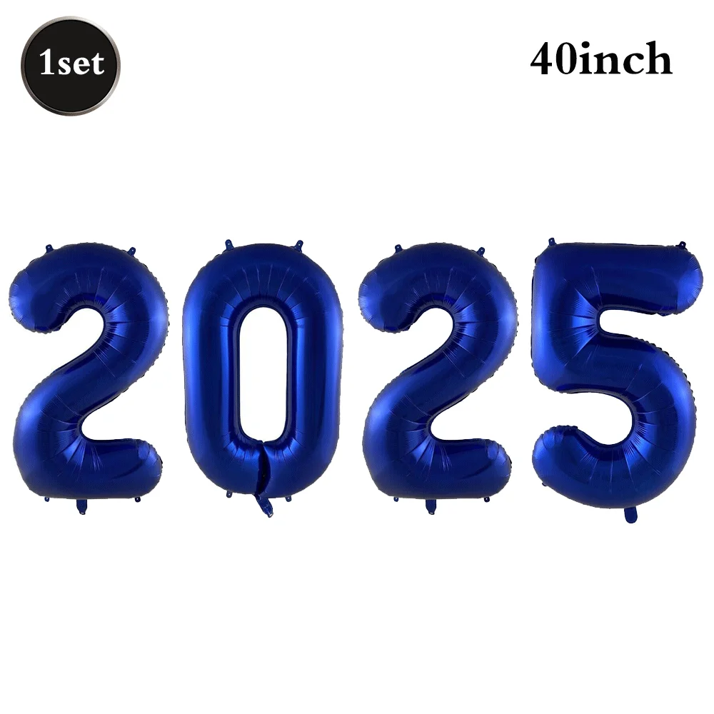 Herzlichen Glückwunsch, Abschlussfeier-Dekoration, 2025, Glückwunsch, Absolventenfolienballon, glitzernd, schwarz, blau, Girlande, Banner, Abschlussfeier-Zubehör – Detail 8