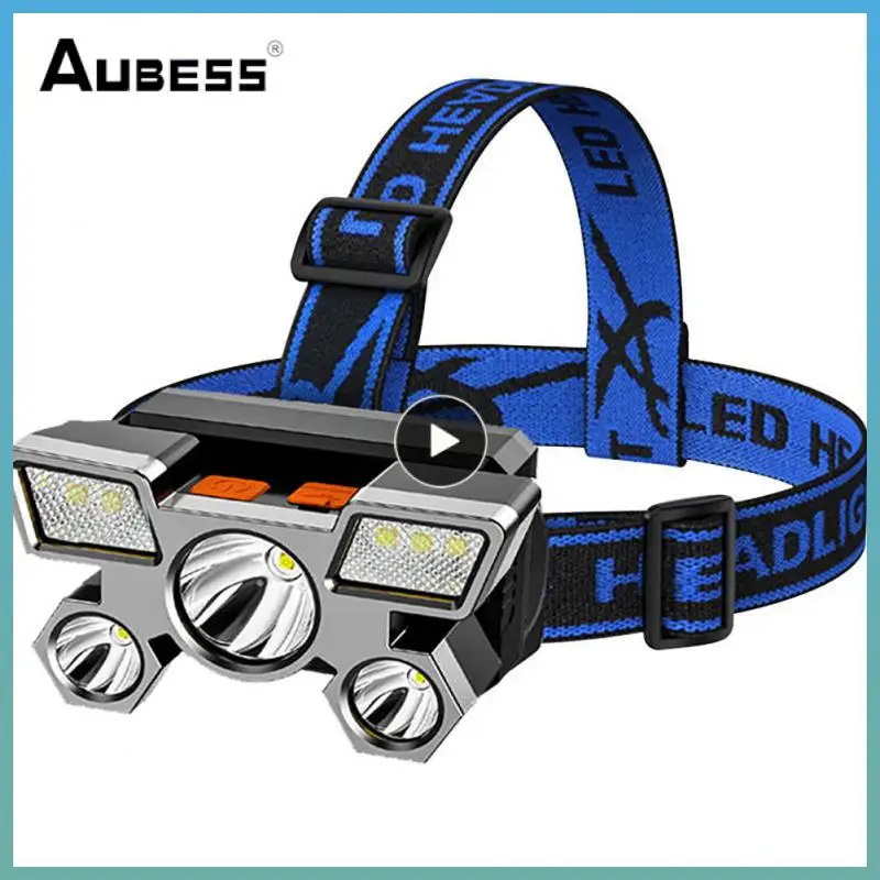 USB 충전식 LED 손전등, 강한 빛 손전등, 야외 모험 하이킹 캠핑 헤드 라이트, 낚시 헤드램프 랜턴