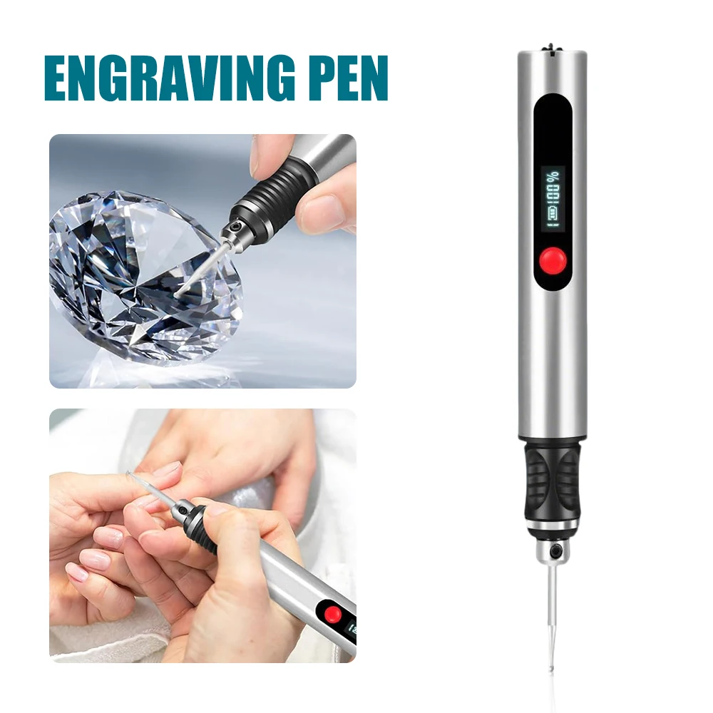 USB Multifunctional Electric Engraving Pen Kit 32/37pc 10W Cordless Electric Polisher Mini Carving Pen for Metal Glass Nail Jade