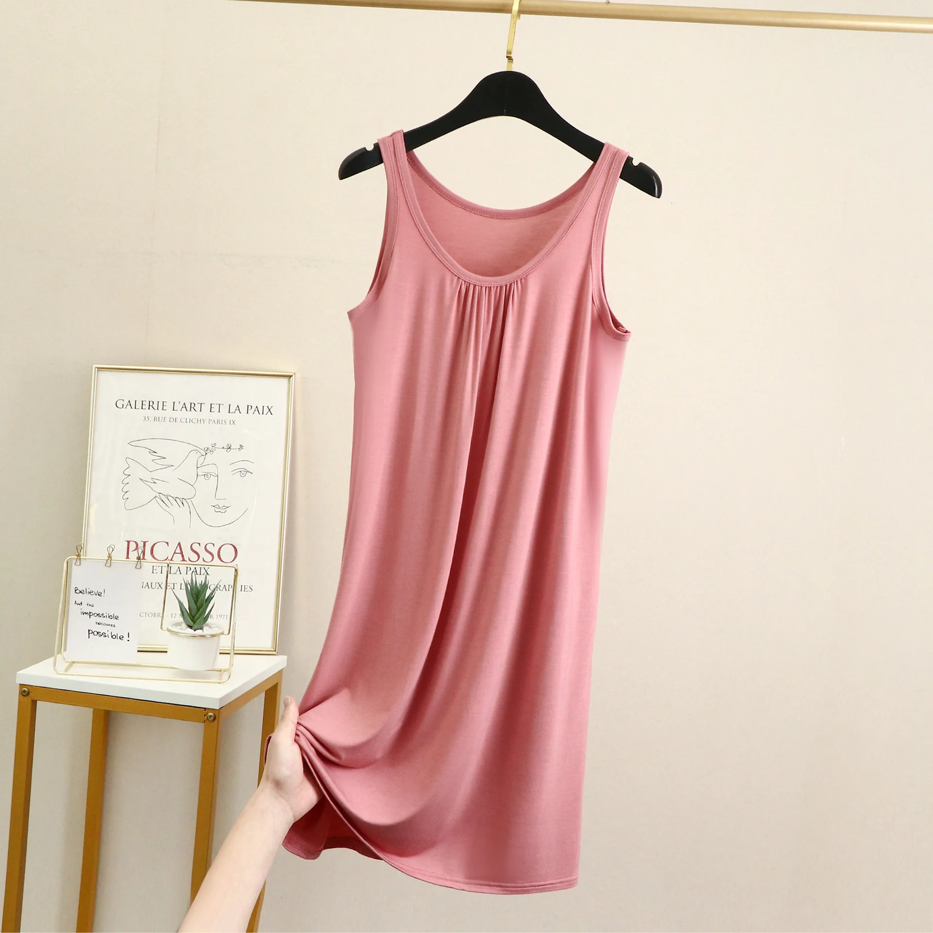 Plus Size Nightgowns Casual Women Sleepwear Sleeveless Vest Night Dress Nightie Summer Pajamas XL-6XL Modal Lingerie women nightgowns women nightdresses women pajamas sleeping dress women lingerie
