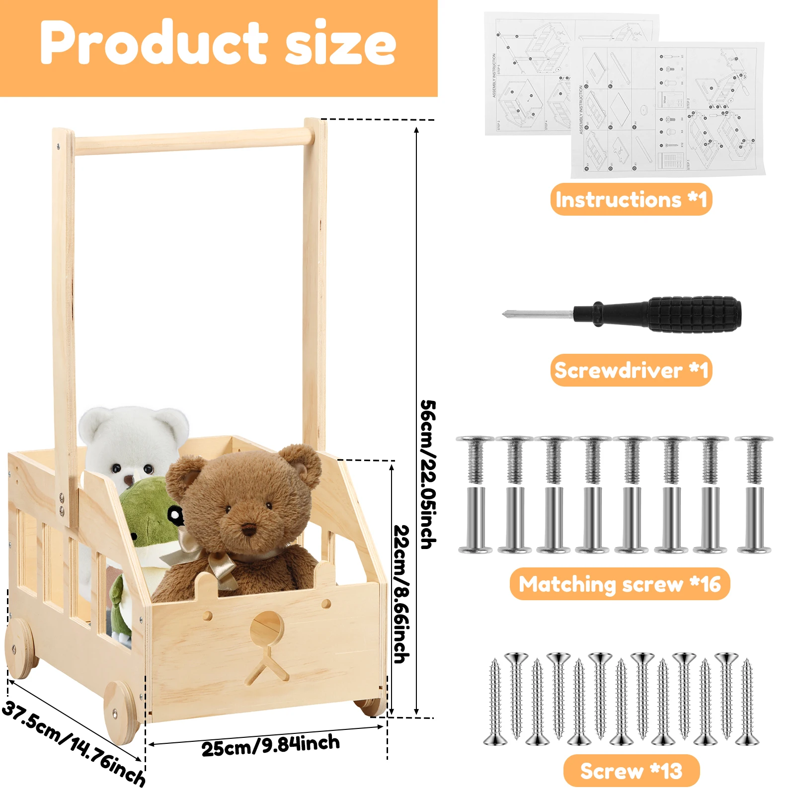 Wood Baby Shower Storage Basket Baby Basket with wheels Baby Shower Crate Closet Pretty Baby Shower Gifts Basket for Boys Girls 2