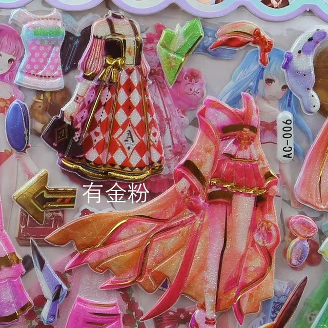 Grande tamanho 3d inchado adesivos bonitos para crianças, princesa  vestir-se do traje da menina brinquedos do dobro-deck kawaii papel bonecas  festa brinquedos presentes - AliExpress
