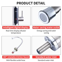 ATWFS chauffe-eau instantané robinet chauffe-eau sans réservoir cuisine robinet d'eau chaude salle de bains chauffage électrique 220v coque en acier inoxydable 5