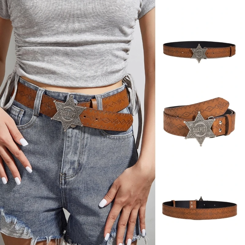 

Carved Buckle Waist Belt Adjustable Waist Belt for Women Jean Skirt Coat