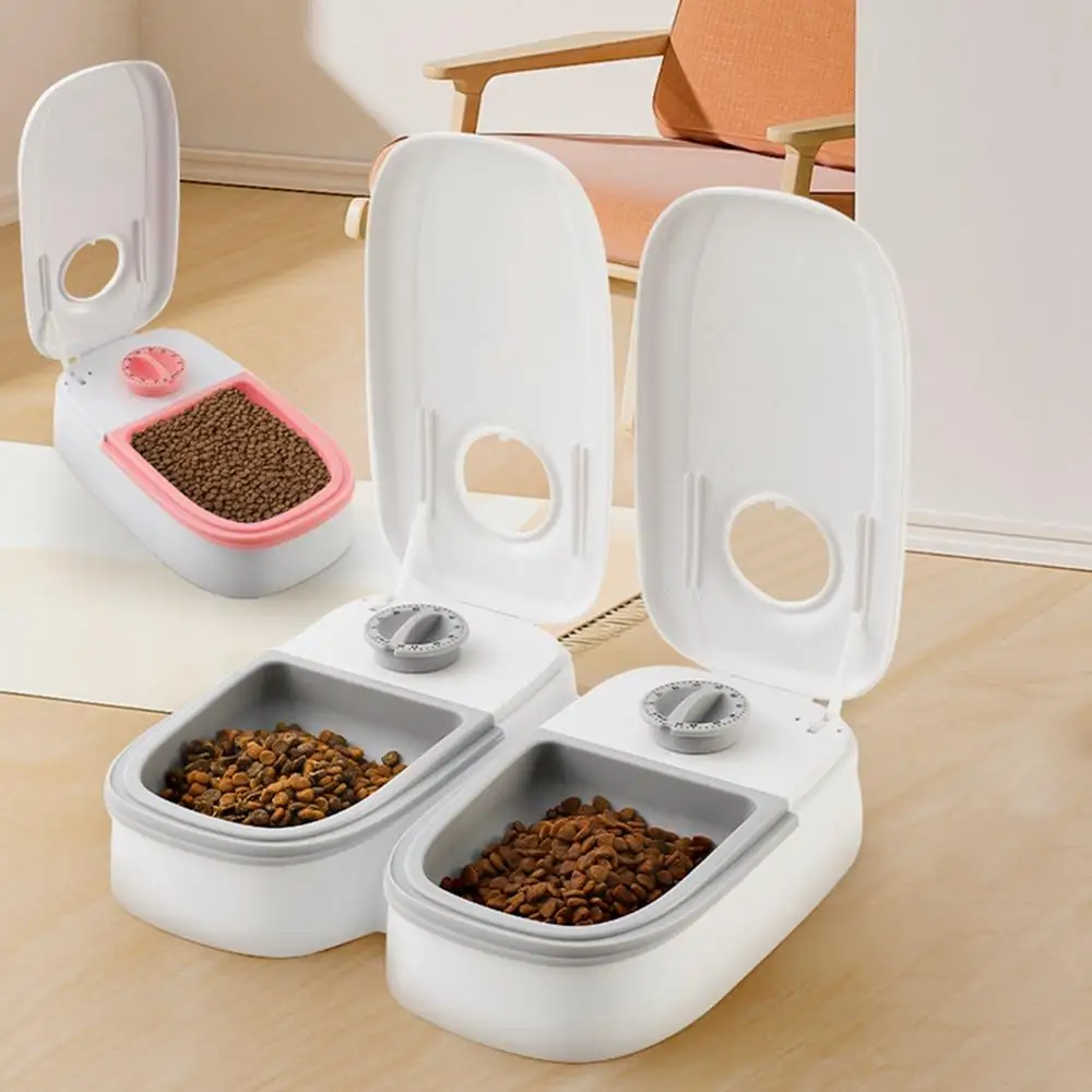 

Automatic Pet Feeder Double Bowl Feeder and Water for Dog Cat Feeder Portable Dogs Drinkers Dispenser Timer Pet Products