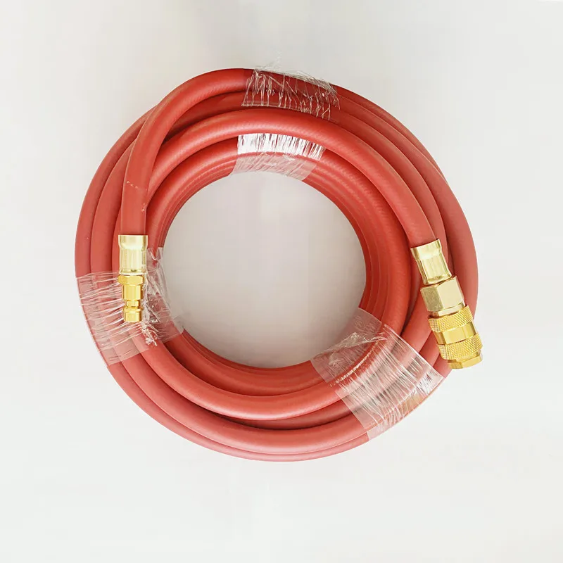 Pneumatic Rubber Hose Air Tube 12m Air Compressor Accessories with 1/4'' European EU Type Quick Couplers -20℃ Working Air Hose