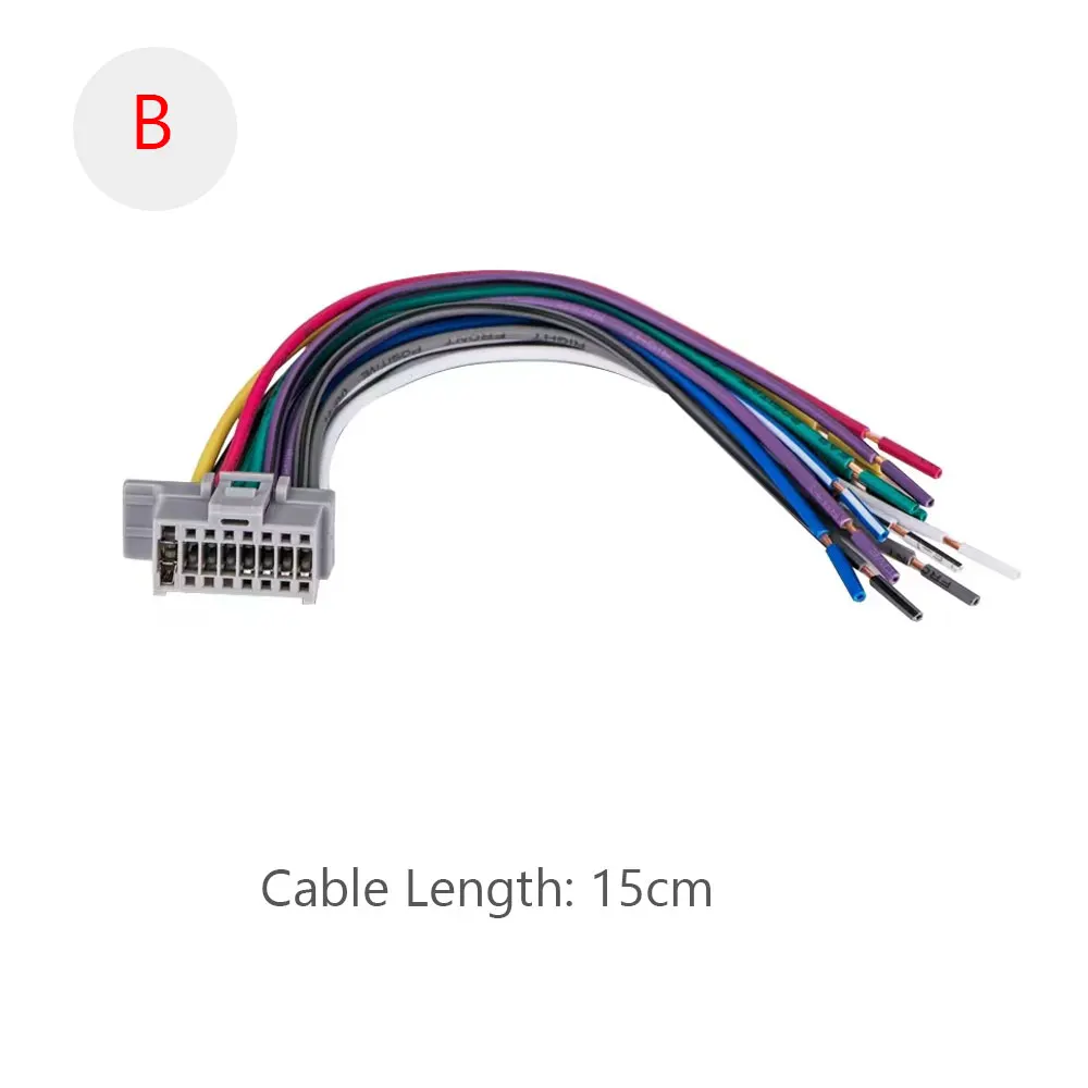 16 Pin Car Radio Iso Male Adapter Cable Din Wiring Harness