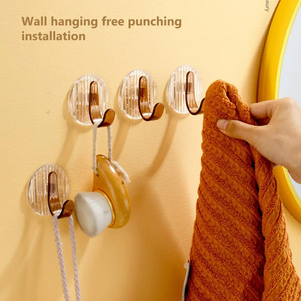 

Wall-mounted Hook Convenient Space-saving Wall Hooks for Bathroom Kitchen Strong Adhesive Punch-free Hanging Hooks Towel Hook