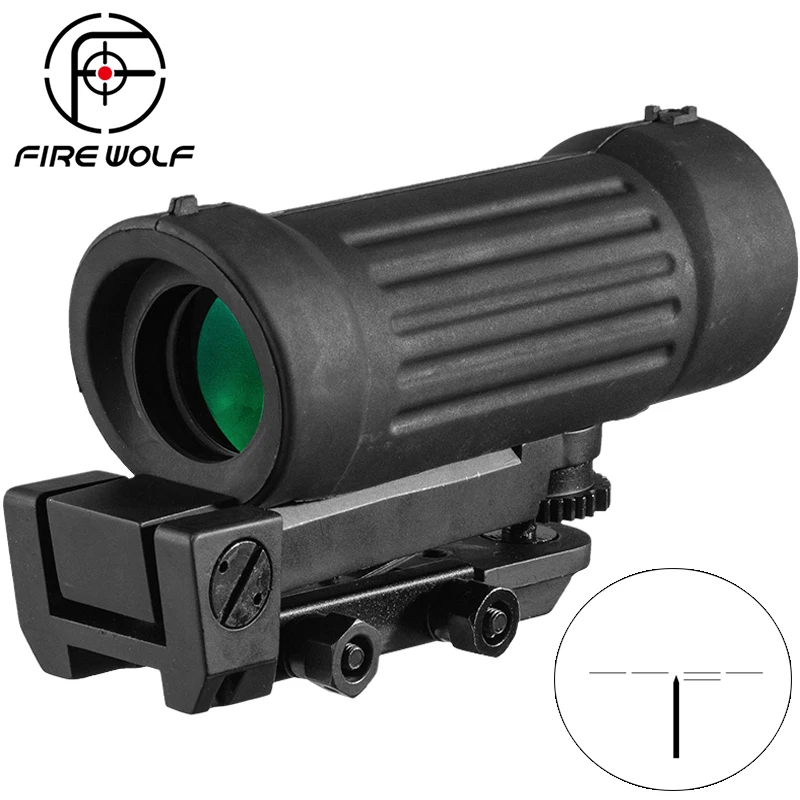 

FIRE WOLF 4X45 4X Fiber Airsoft Rifle Scope Sight with 20mm Picatinny Rail for Hunting Riflescope