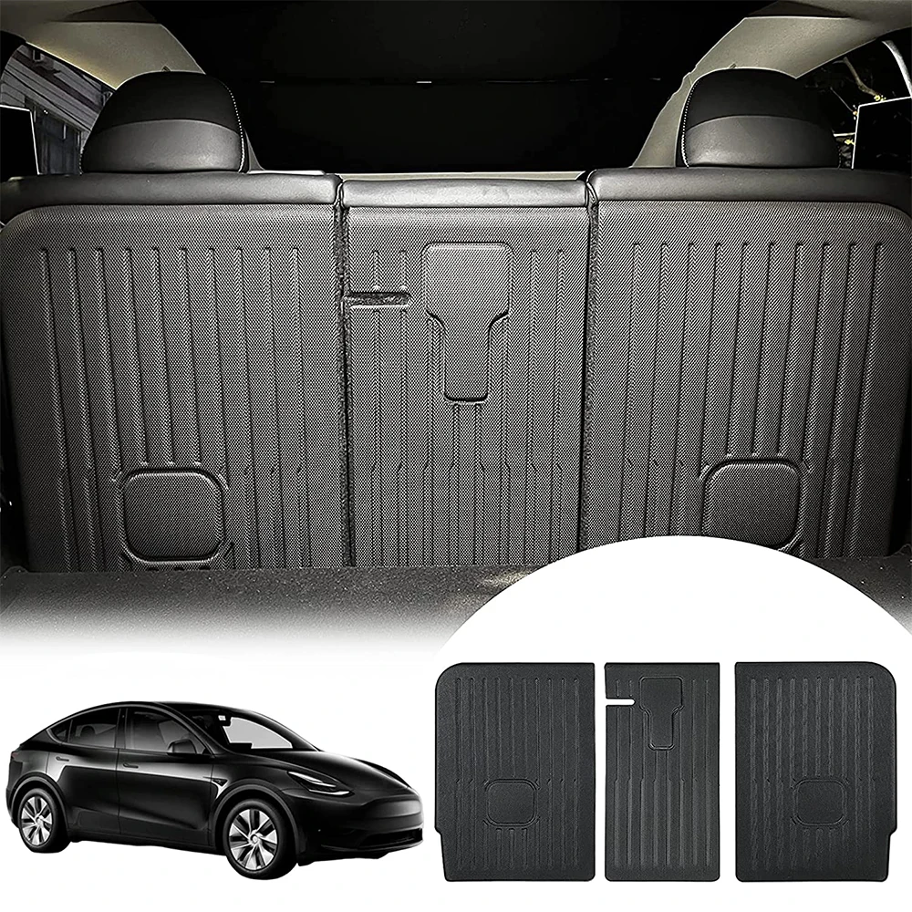 Rear Seat Back Cover Backrest Protector for Tesla Model Y 2020 ~ 2024 Trunk Anti-scratch Pad Anti-dirty Interior Mat with Velcro