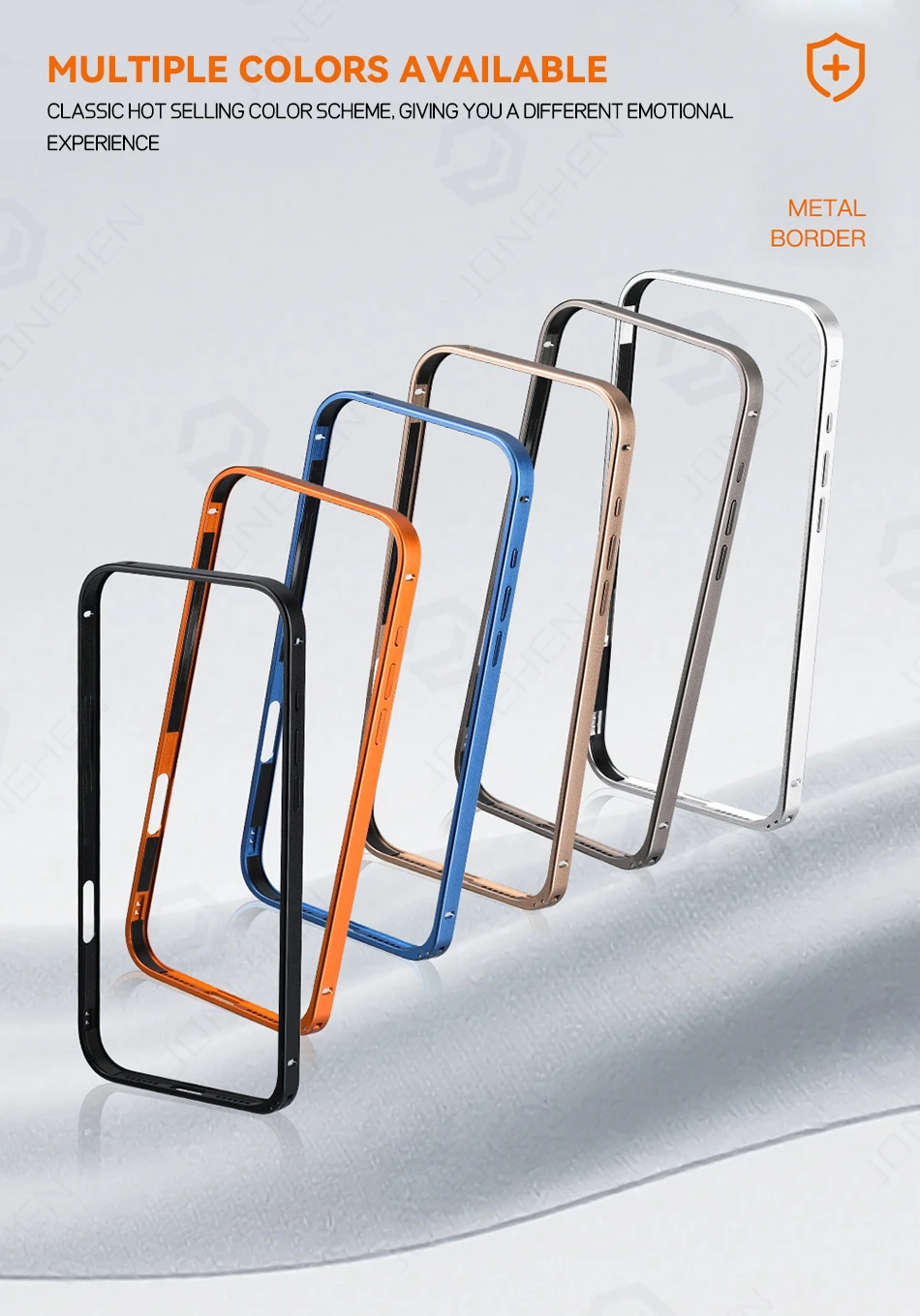 Orange Luxury Aluminum Alloy Thin Protective Case with Lightweight Metal Frame