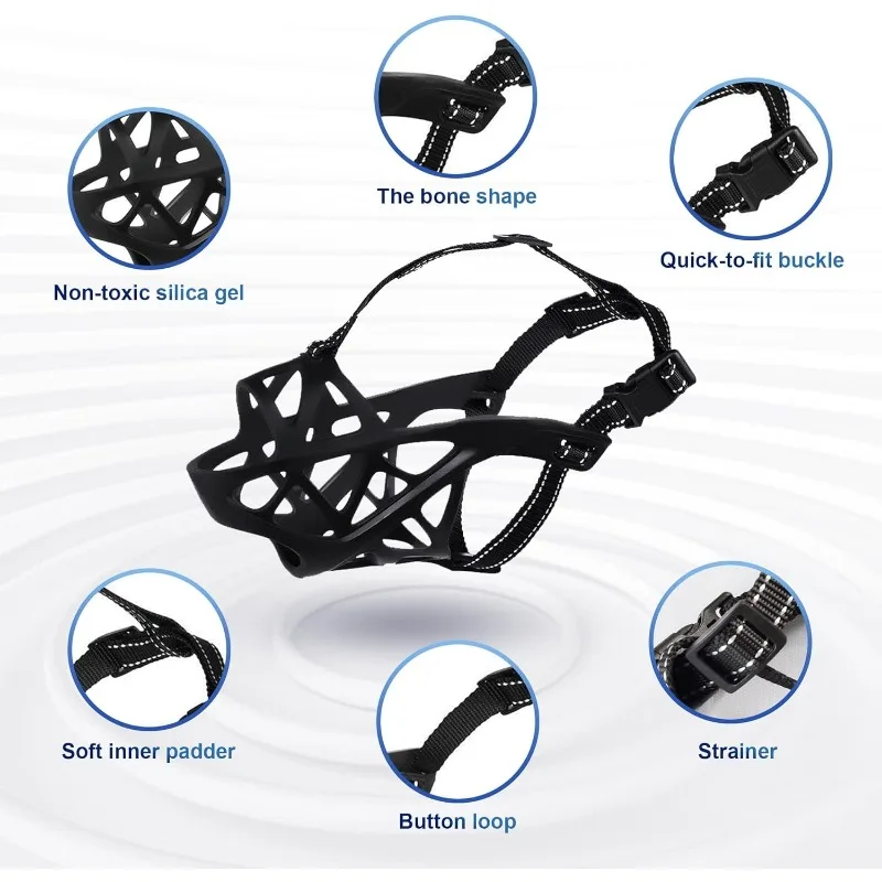 Dog Muzzle for Large Medium Small Dogs Pet Basket Adjustable for Grooming Drinkable Sturdy Cage dog muzzle