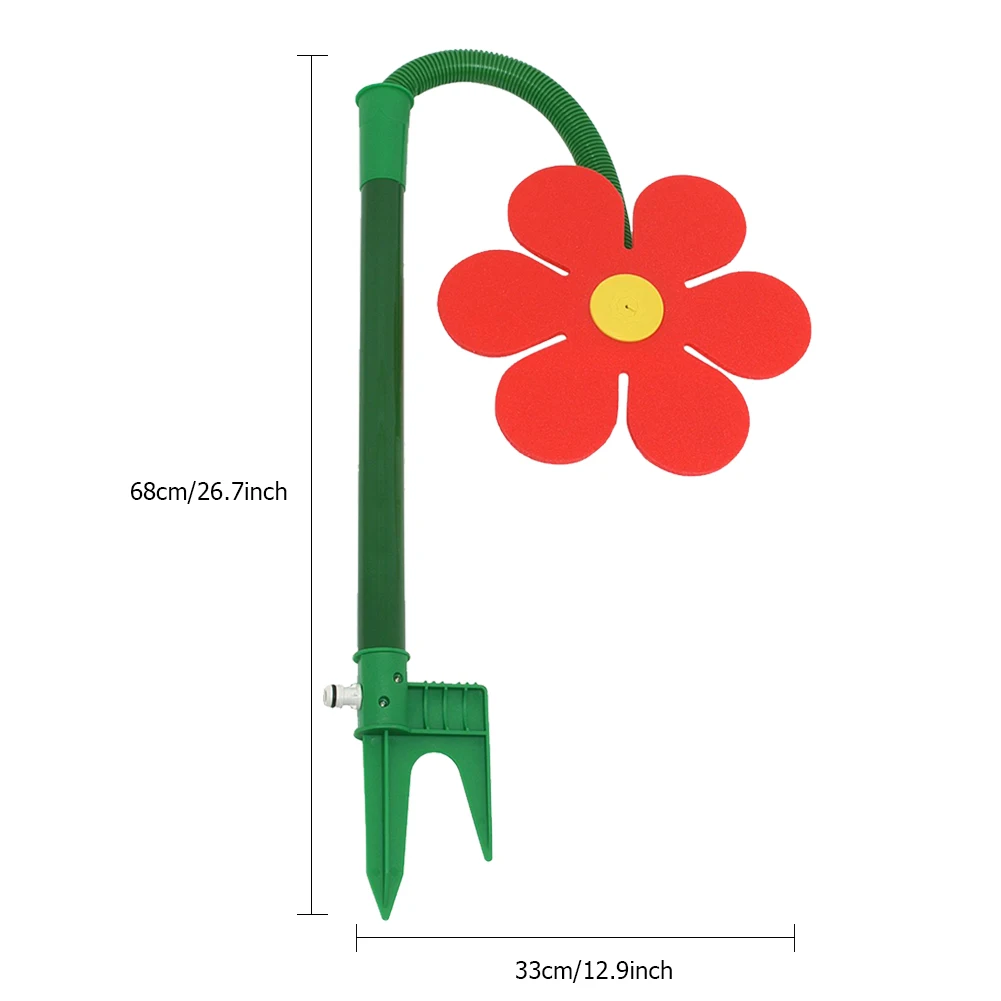 Watering Sprinkler Flower Shape Crazy Spin Sprinkler 720 Rotating Water Spray  for Yard Lawn Watering Garden Decor