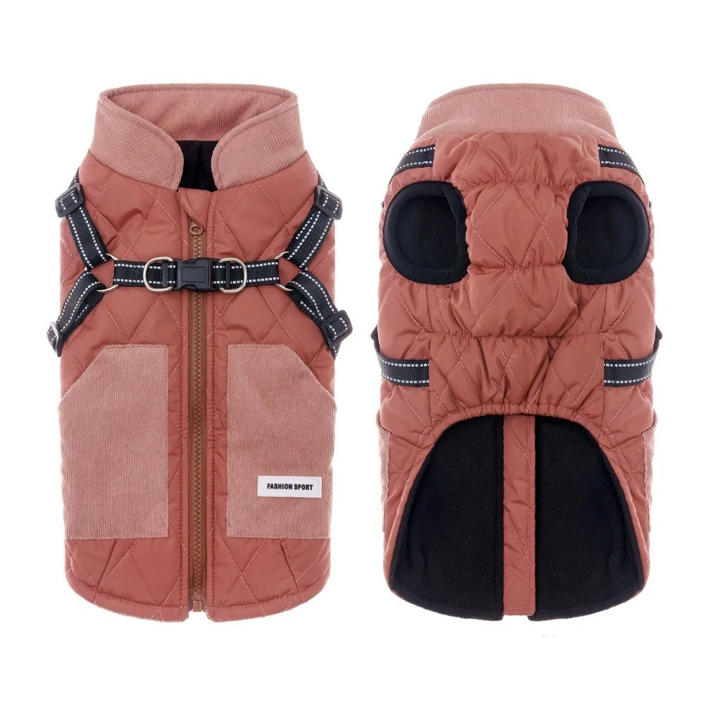 패션 조절 가능 백팩 겨울 강아지 재킷 반사 기능 두꺼운 강아지 면 재킷 방수 ..
