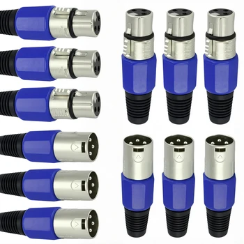 2 คู่ขั้วต่อ XLR 3Pins ชายและหญิงไมโครโฟนสายเชื่อมต่อ XLR อะแดปเตอร์ตัวเชื่อมต่อ 1