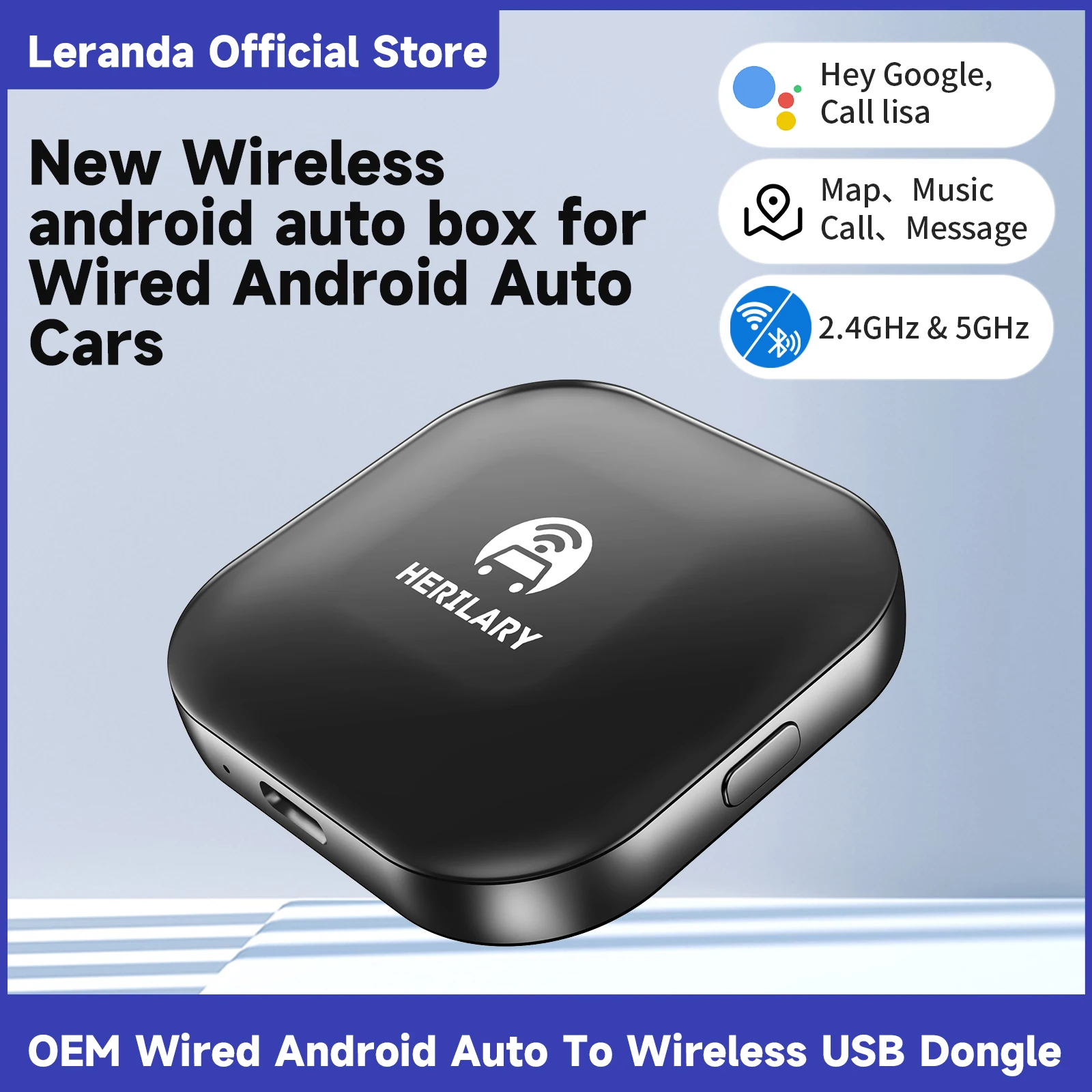 Leranda C1 _ Aa Nuovo Wireless Android Auto Box Adapter Car Dongle Car Multimedia Player Bluetooth Auto Connect