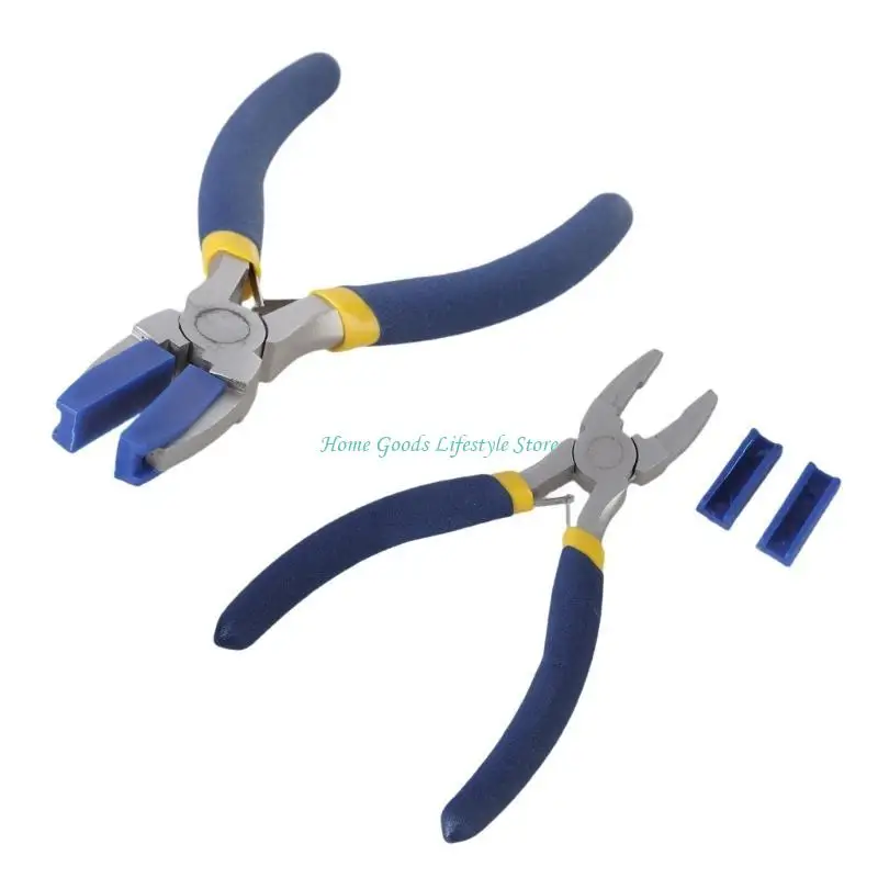 Pince à bec plat plastique pour modelisme - Lot avec 2 paires de poignées, avec les deux paires de poignées interchangeables visibles.