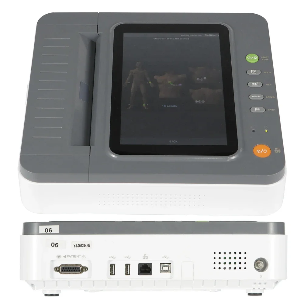 CONTEC Digital 12 Channel/Lead EKG+PC Sync software Color HD Display Touch Screen E12 Electrocardiograph ECG Machine