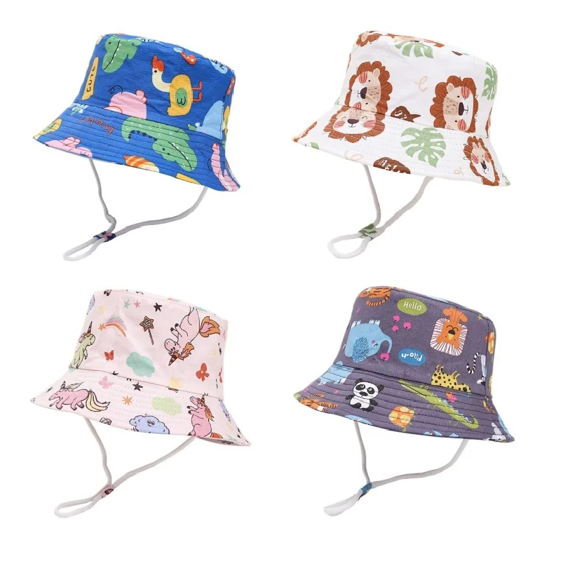 Bucket Hats Sun Hats Children Panama Summer Baby Girls Boys Beach Sun Cap Cartoon Autumn Outdoor Fisherman's Cap