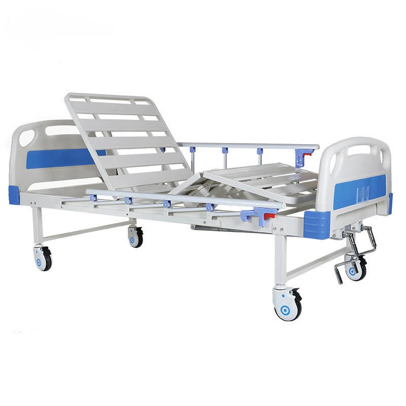 Popular Cheap Hospital Furniture Single Crank Manual Patient Nursing Bed for Sale hospital furniture manufacturers 2 functions two cranks manual nursing bed for hospital