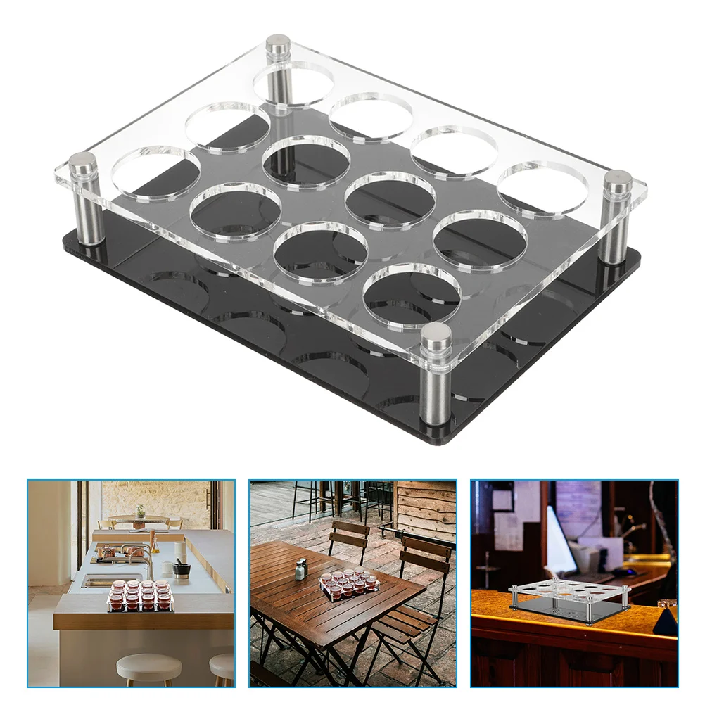 

Bar Cup Holder 12 Shot Display Shelf Dispenser and Only Whisky Organizer Acrylic Display