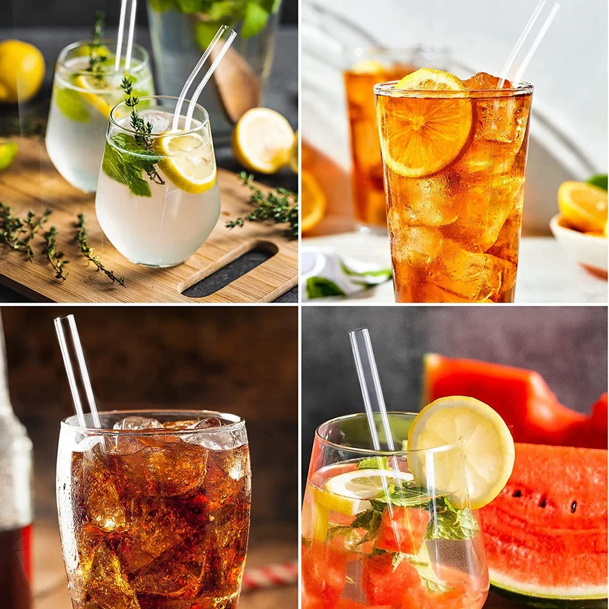 Description Picture 4 of item15cm Short Glass Straws Clear Drinking Straws for Cocktails Whiskey Coffee Bar Party Straight Bent Reusable Straws Barware