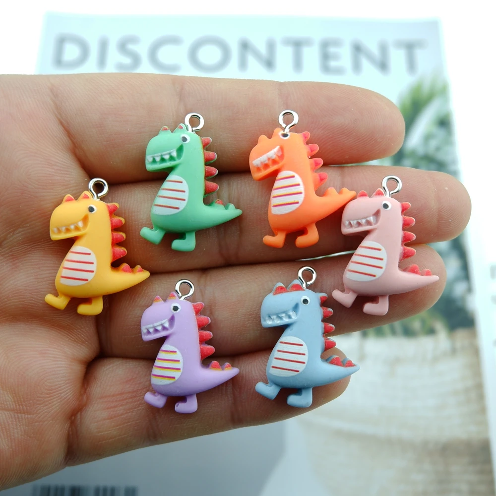 10 teile/paket Dinosaurier harz Charme für Ohrring Armband Anhänger Schmuck Ergebnisse Telefon machen Kinder Geschenke – Detail 1