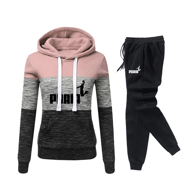 Patchwork Hooded Tracksuit Set 2
