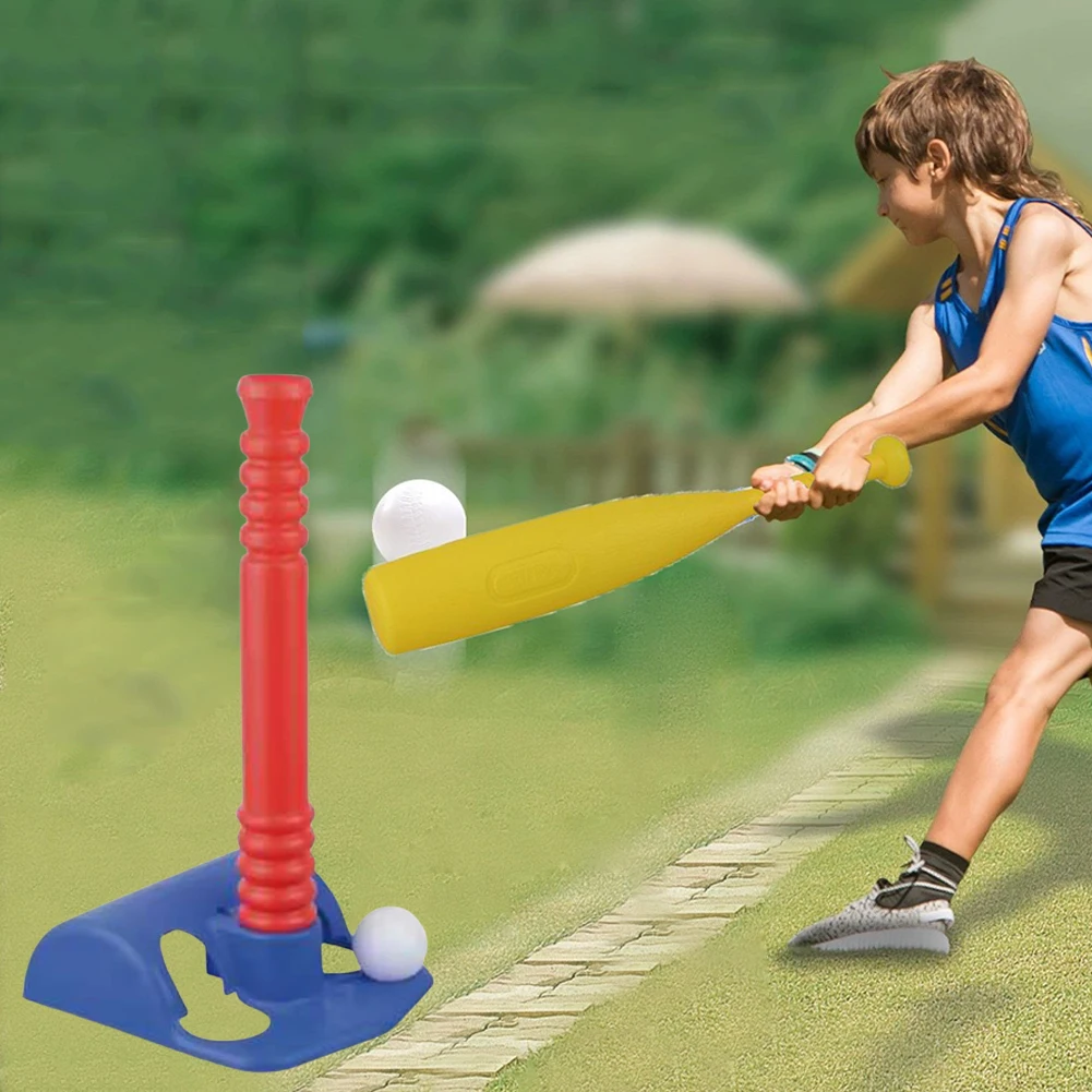 Funny Kids Baseball Bat Tee Ball Includes 2 Balls Bat Tee Baseball Kids Sports Set for 3-5