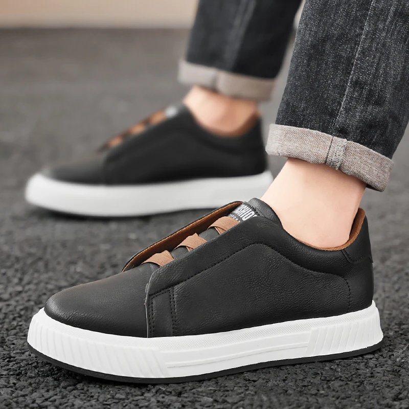 Men's Korean plus size casual shoes four seasons new soft sole student white board shoes flat shoes comfort outdoor walking shoe 3